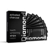 Diamond Smile activated charcoal tooth whitening strips for home whitening with white background
