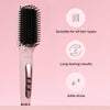 Anti-frizz heated hair brush delivering soft, glossy and manageable results
