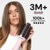 Volumising blow dry brush designed to create smooth and fuller-looking hair