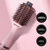 Volumising hot air styler with oval titanium brush design