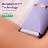 Body trimmer with skin-friendly ceramic blades for smooth trimming without pulling or irritation.