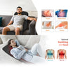 Massage mat with heat helping to relax tired muscles after work or exercise.