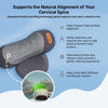 Portable neck massager with cordless USB-C rechargeable design for use anywhere.