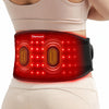 Red light massage belt combining LED light therapy and vibration massage for everyday muscle recovery.