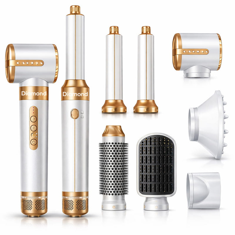 Diamond AirFlow 7 in 1 air styler designed for drying, curling and smoothing hair
