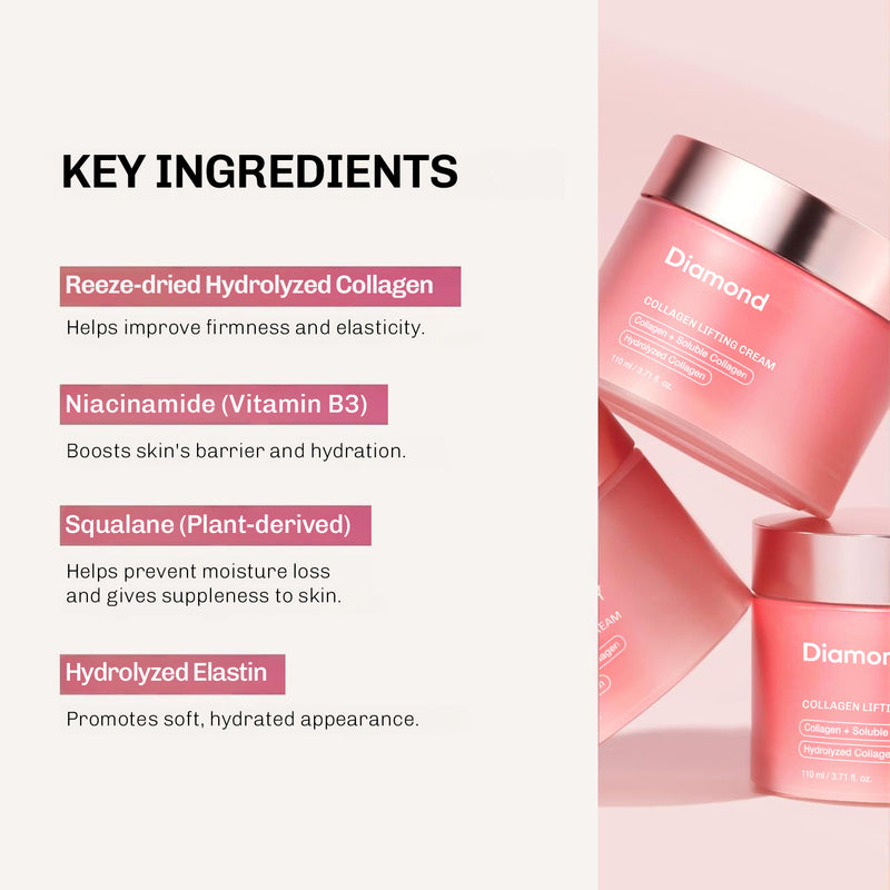 Collagen face cream suitable for use as an intensive overnight mask
