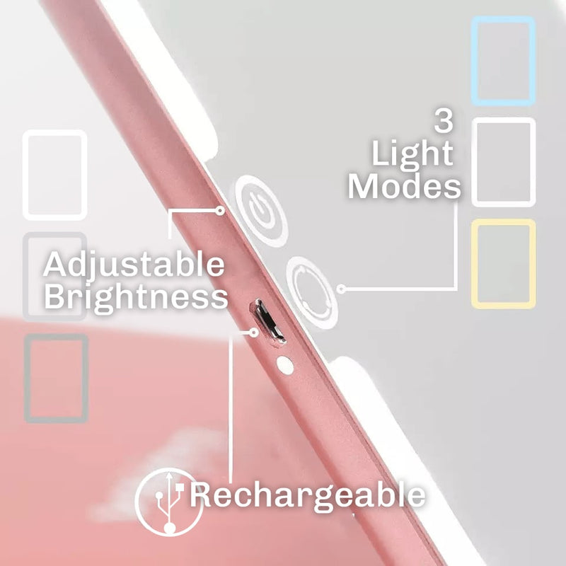 Diamond Vision 3 compact LED makeup mirror for daily makeup and skincare routines