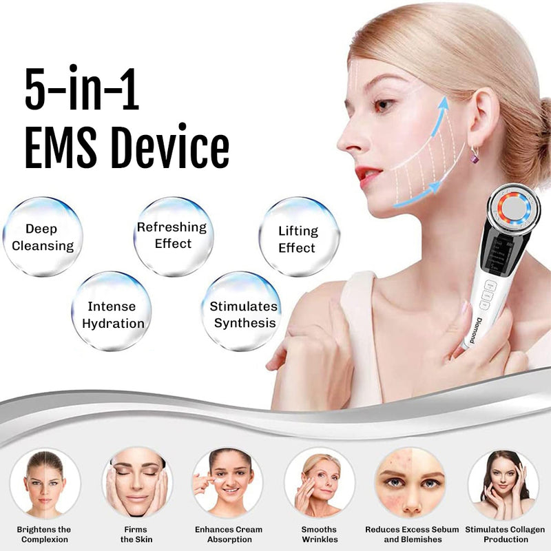 EMS facial toning device with multiple stimulation settings