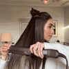 Hot air straightening styler with adjustable airflow and temperature settings