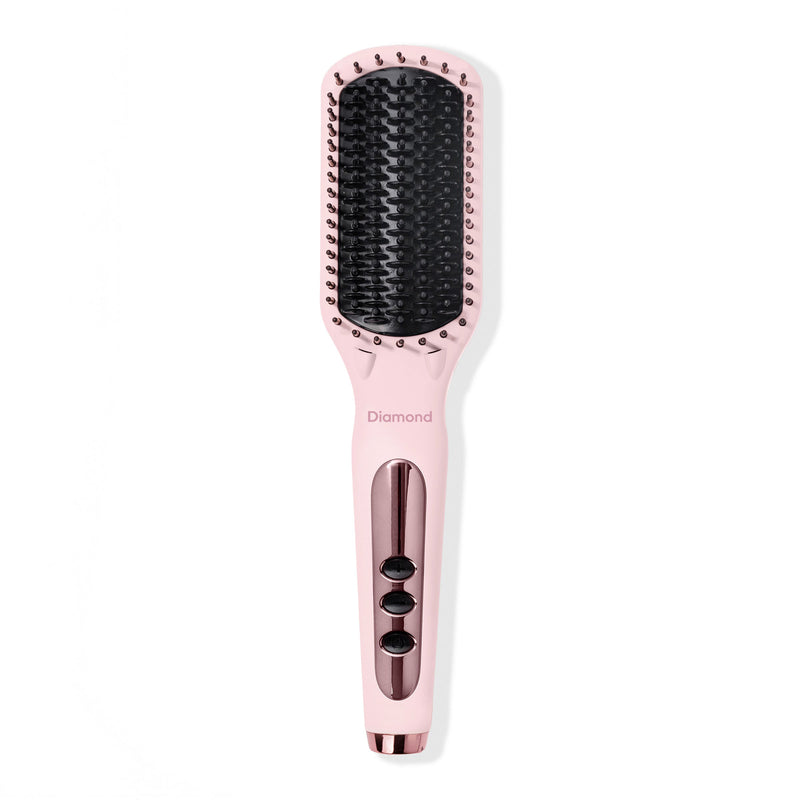 Diamond SilkFlow Ionic Heated Brush designed to smooth frizz and add natural shine