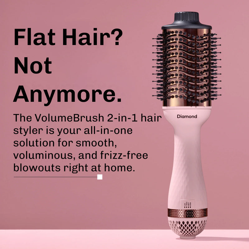 Ionic hot air brush with negative ion technology to reduce frizz