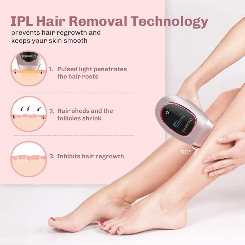 Diamond IPL hair remover supporting gradual reduction in visible body hair