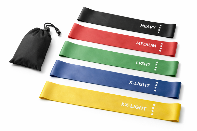 Resistance Bands Set – 5 Latex Loop Bands with Carry Bag