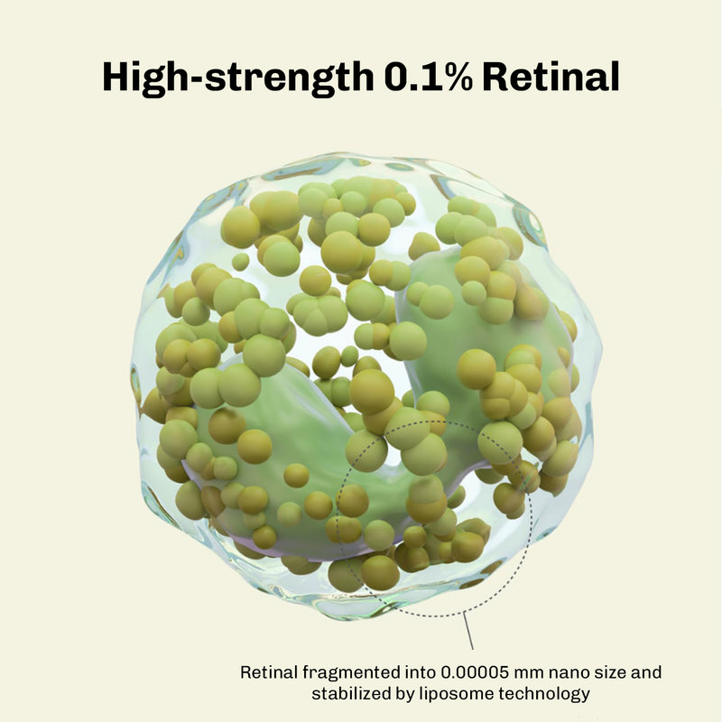 Retinal serum helping to refine pores and promote clearer-looking skin