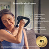 Deep tissue massage gun designed to relieve muscle tension in the back, neck, shoulders and legs.