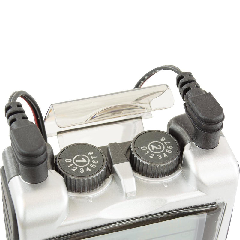 TENS machine with comfortable electrode pads for targeted electrical stimulation.