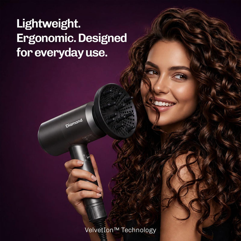 Fast drying AirFusion hair dryer designed to shorten drying time and simplify everyday styling.