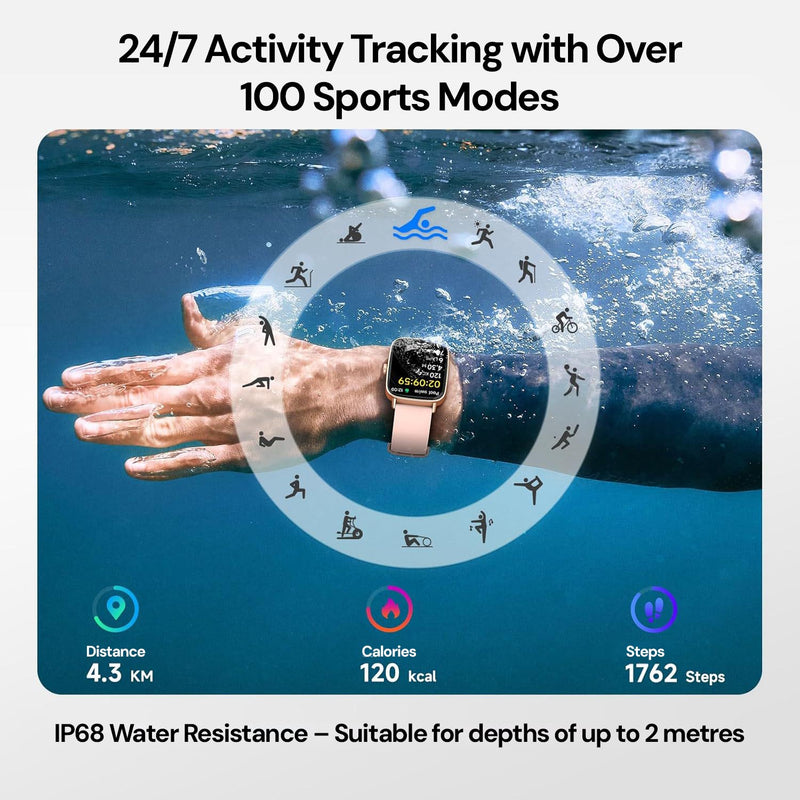 Heart rate monitor watch with continuous health tracking and sleep monitoring.