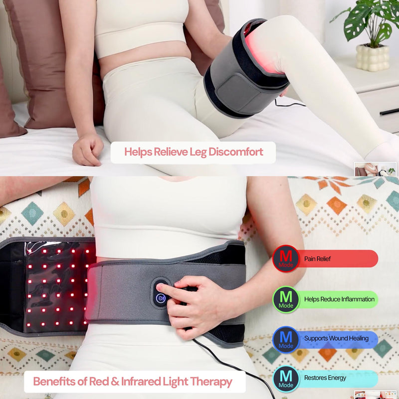 LED light therapy belt designed for personalised treatments with ergonomic hands-free comfort.