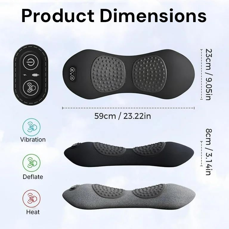 Lower back massager for targeted self-massage after long periods of sitting or training.