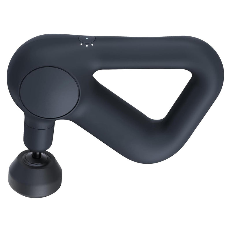 Muscle massage gun with deep tissue percussion and heat therapy for effective muscle recovery.