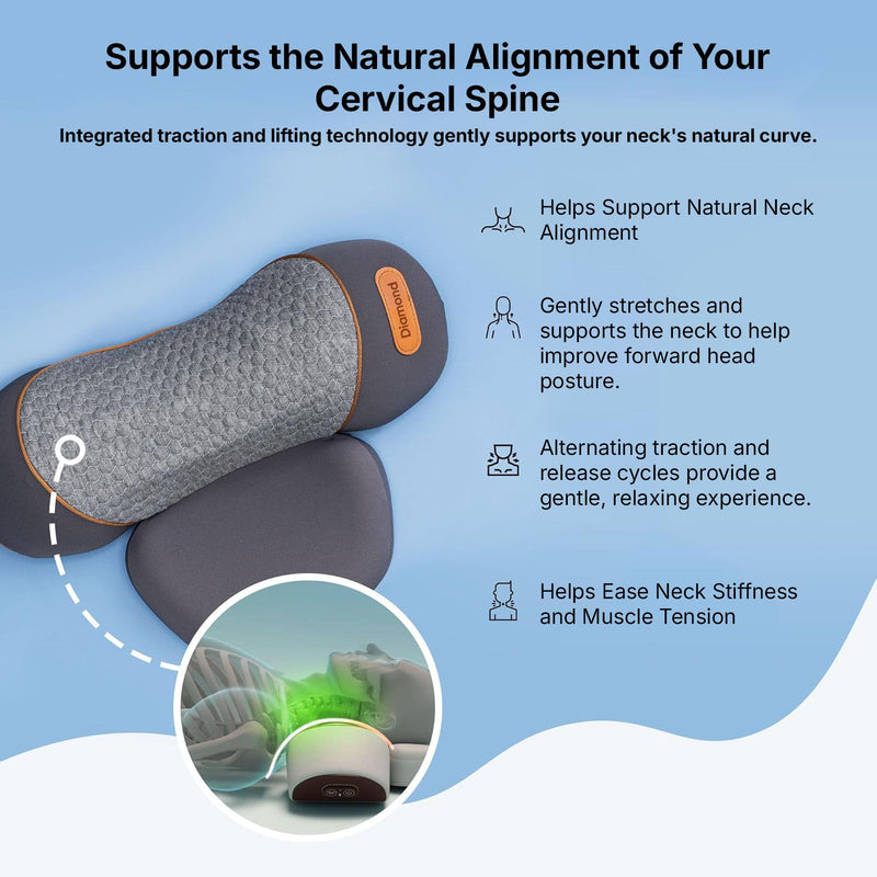 Portable neck massager with cordless USB-C rechargeable design for use anywhere.