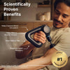 Professional massage gun with quiet motor, ergonomic design and cordless performance.