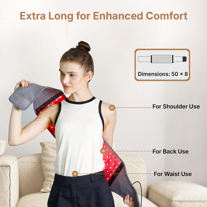 Red light belt with 126 high-performance LEDs for comfortable daily light therapy sessions.