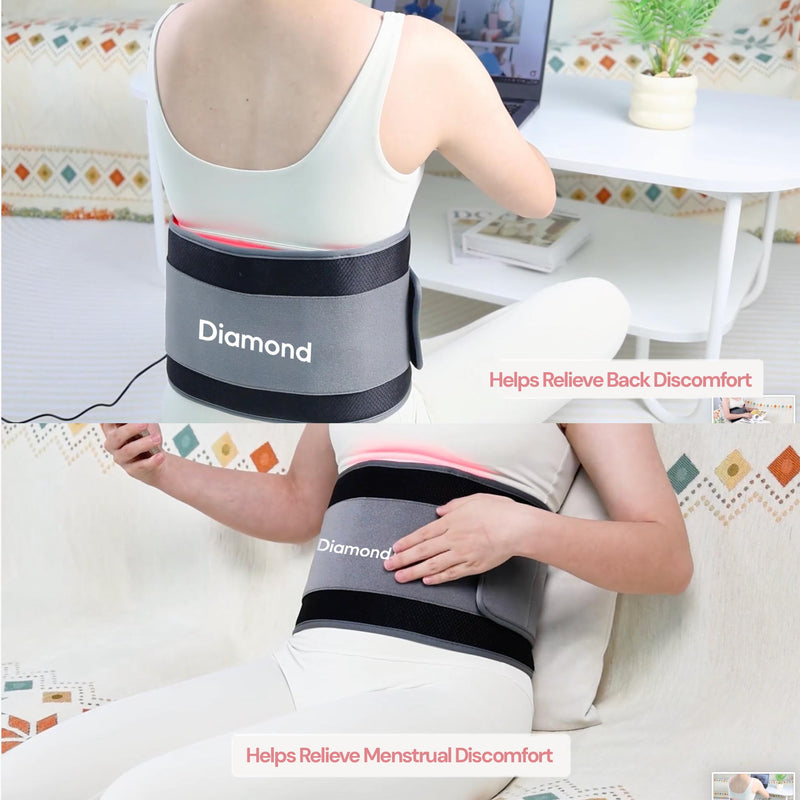 Red light therapy for the abdomen with adjustable treatment modes for convenient home use.