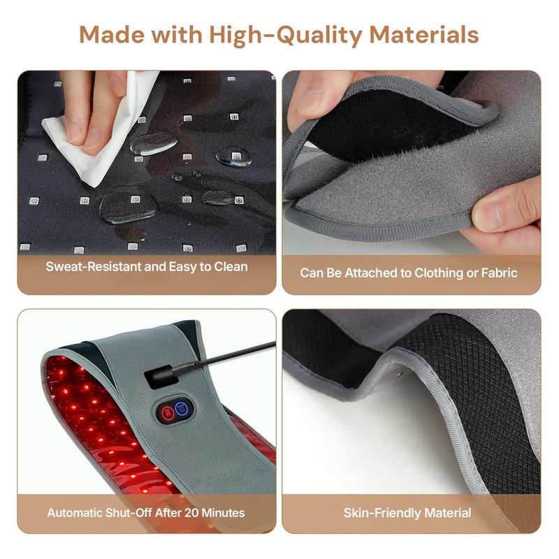 Red light therapy belt for the waist with comfortable fit and targeted light coverage.