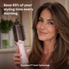 Round brush hair dryer for drying, styling and creating extra volume with ease.
