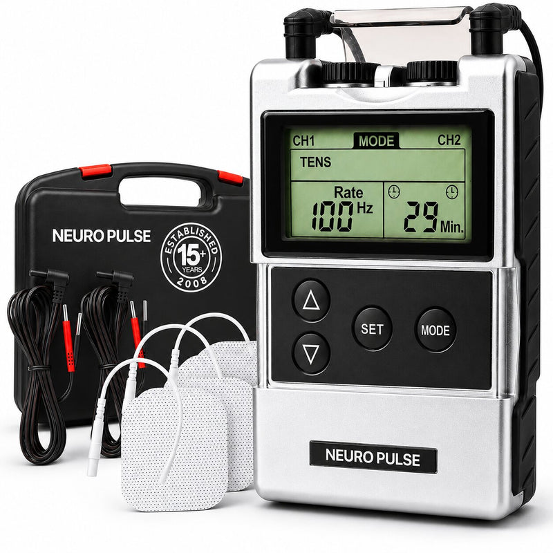 TENS machine providing targeted electrical nerve stimulation for everyday muscle relaxation.
