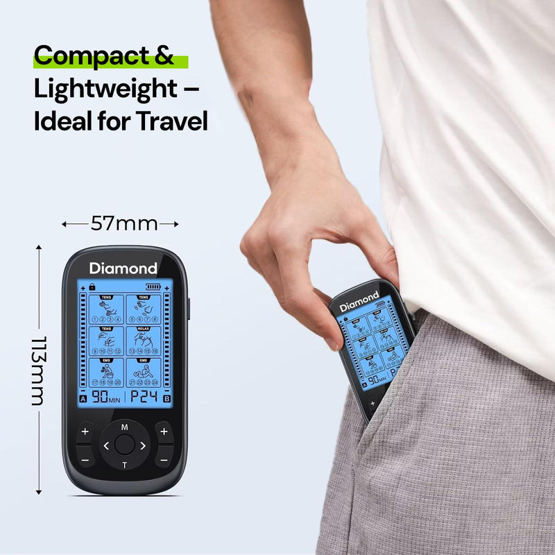 TENS machine designed to support muscle relaxation and targeted electrical stimulation.