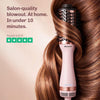 Titanium oval brush with even heat distribution for gentle styling and healthy-looking shine.