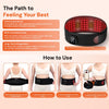 Red light therapy belt providing comfortable light therapy for the lower back, waist and hips.