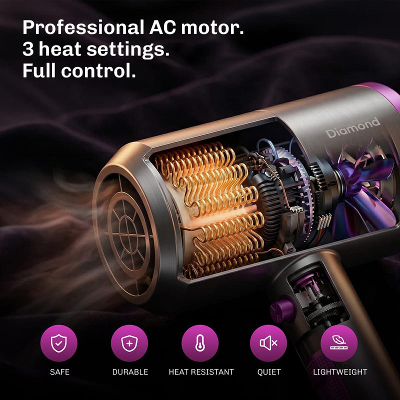 Volumising hair dryer that adds body, lift and natural shine for fuller-looking hair.