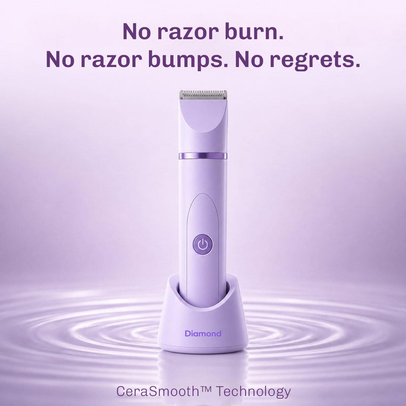 Waterproof body trimmer suitable for both dry grooming and use in the shower.