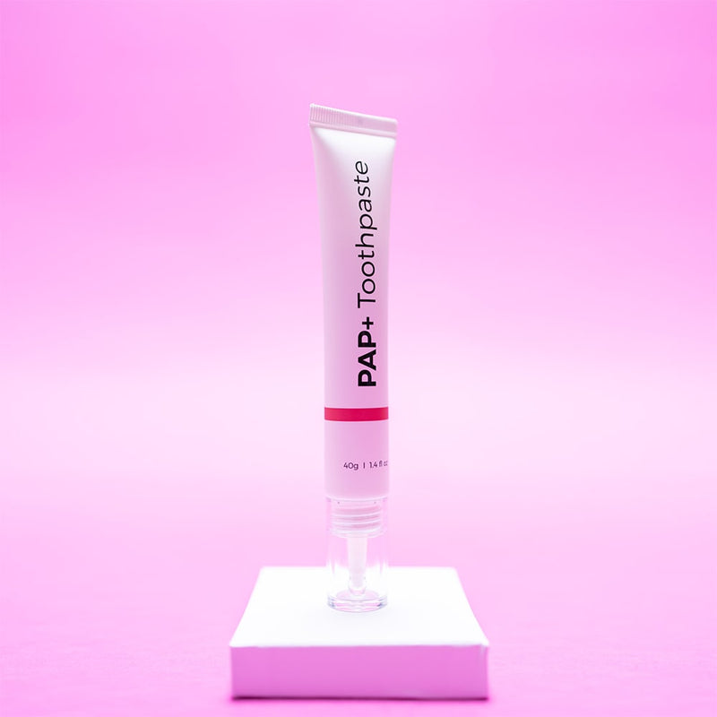 Toothpaste tube packaging from PAP+ Tooth whitening toothpaste from Diamond Smile