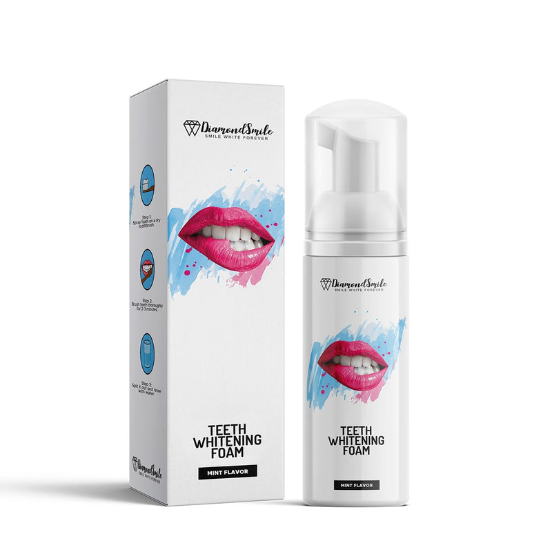 Diamond Smile tooth whitening foam against a white background